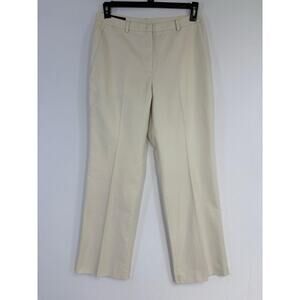 Brooks Brothers Advantage Chino Stretch Pants Womens High-Rise Sz 10 Ivory